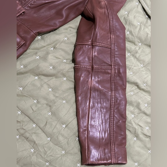 Michael Kors Women's Genuine Leather Moto button up Jacket Brown Size Med - Picture 10 of 16